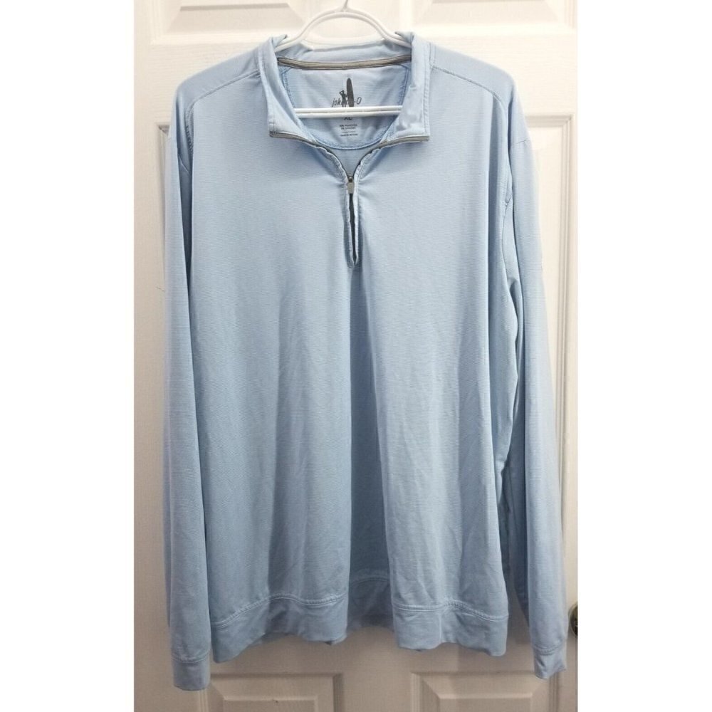 Johnnie O Vaughn Gulf Blue 1/4 Zip Long Sleeve Performance Pullover UPF50 Sz XL